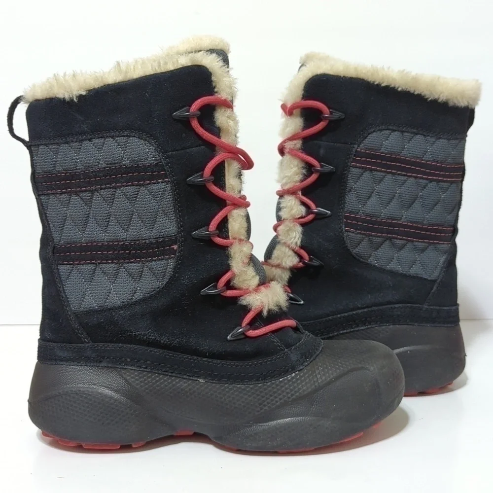 Columbia Tech Lite black/charcoal boots big girl size 5 EU 37.5